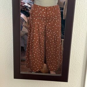Anthropologie Terracotta Polka Dot Trousers